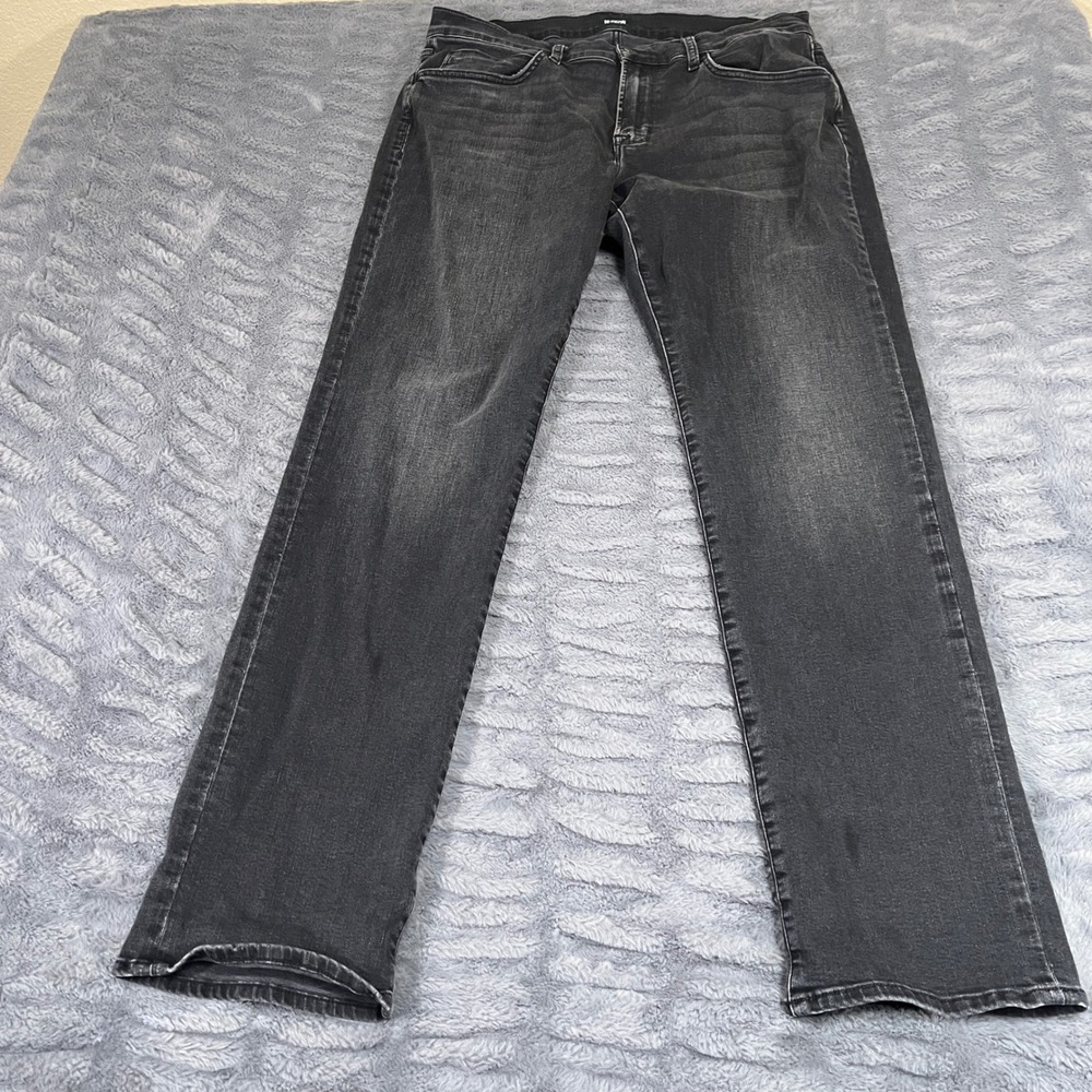 Hudson Byron Slim Straight Zip Fly Jeans Scorpio Faded Black Mens Size 36